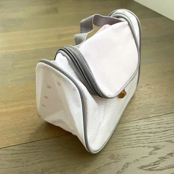 Lightweight Multi Purpose Zippered Case w Handle Pink White Gray Sz OS NWOT - Picture 1 of 13